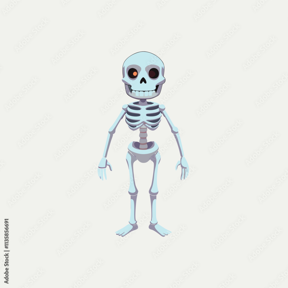 skeleton vector illustrations. afraid. full body. line art style on a ...