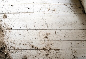 Wall Mural - Dirty White Wooden Plank Floor Texture Background