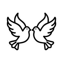 Wall Mural - doves symbolizing peace icon, juneteenth line art, juneteenth icon - simple black line art icon of doves symbolizing peace, symbolizing juneteenth celebrations. juneteenth vector art.