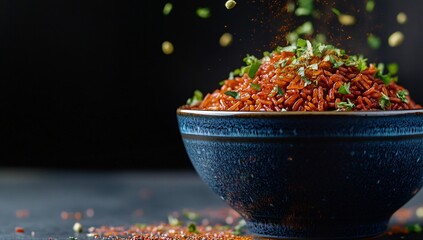 Canvas Print - Delicious Red Rice Bowl Food Photography