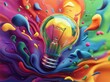 © Fozle - Vibrant Colorful Paint Splash with Lightbulb Idea