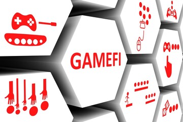 Wall Mural - gamefi concept cell background 3d illustration