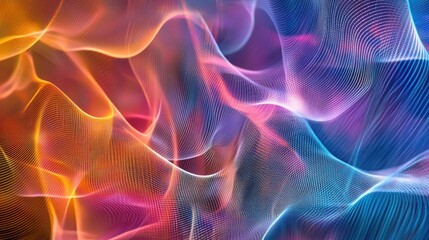 Wall Mural - A digital background filled with flowing lines and abstract data points, symbolizing the concept of innovation.