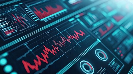 medical healthcare concept. abstract digital interface displaying data visualizations and analytics 
