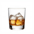 © Everlasting Dreams - Whisky glass on the rocks with ice cubes inside alcohol drink - isolated on white background