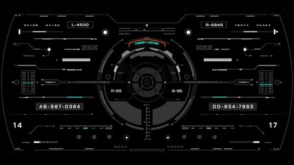 Leinwandbilder - HUD futuristic screen camera recording interface data  monitoring UI frame. Scifi display frame for game, drone 4K motion.
