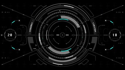 Leinwandbilder - HUD Futuristic Elements Scan Monitor User Control Interface Protection Screen Panel. Security Scifi Motion Hologram Concept With Hi Technology Future Frame.