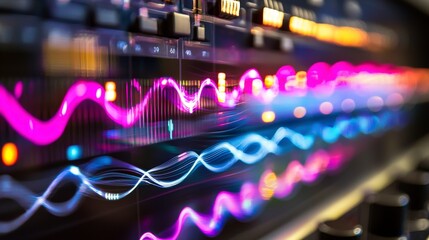 Poster - Modern audio recorder showcase studio environment closeup imagery vibrant visuals technology concept for sound professionals