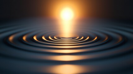 Poster - Resonating waves of light reflection in nature artistic visualization tranquil environment close-up view