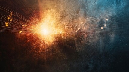 Aufkleber - Digital design of rhythmic light pulses an artistic musical experience in vibrant colors