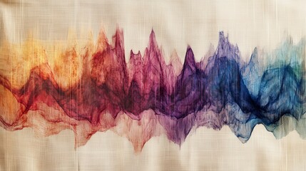 Aufkleber - Dynamic sound wave visualization colorful audio display abstract art contemporary environment digital viewpoint