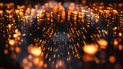 Leinwandbilder - Sound waves emitting subtle cultural patterns in a dark environment with glowing elements