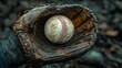 © Dmitry - An old, worn baseball glove firmly holds a dirty baseball, evoking nostalgia for the game