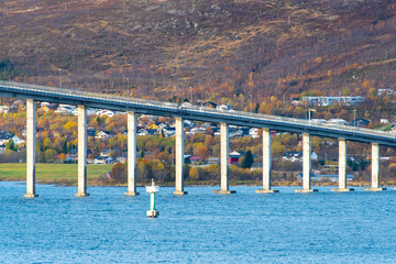 Wall Mural - Sandnessund Bridge in Tromso - Norway