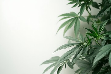 Wall Mural - Serene Cannabis Sativa Plant Closeup