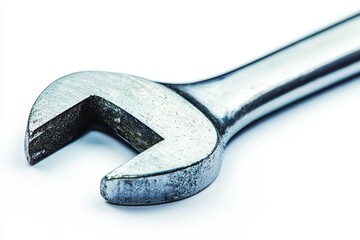 Wrench isolated on white background for professional tool display and usage context