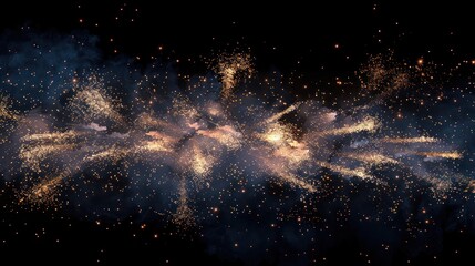 Wall Mural - stunning depiction of a cosmic explosion, showcasing vibrant colors and sparkling particles in a dar