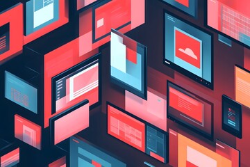 illustration of a flexible grid layout adapting to different screen sizes, highlighting the concept 