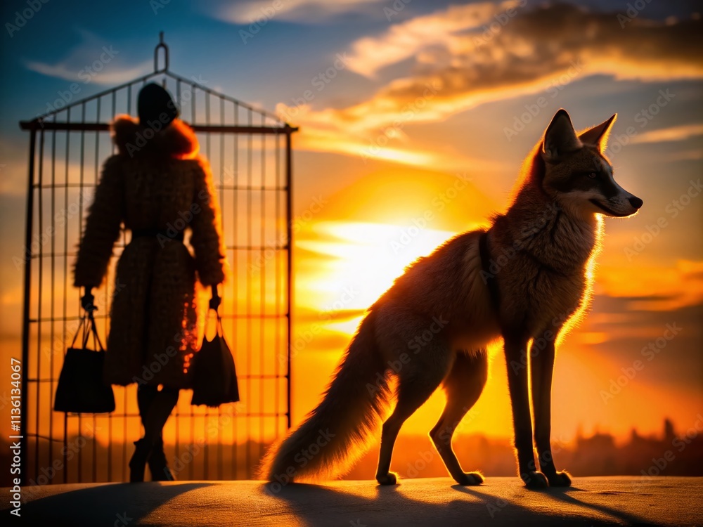 Fox Fur Industry Silhouette Photography: Ethical Concerns, Animal ...