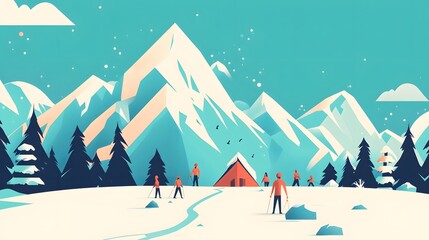 Visualizing Success: Team Collaboration Illustrated Through Flat Design Concepts