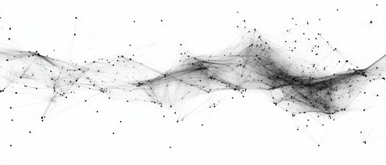 Wall Mural - a black and white image of a line of dots