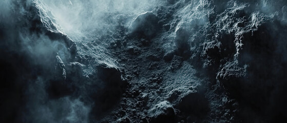 Wall Mural - A dark blue sky with clouds and a large body of water