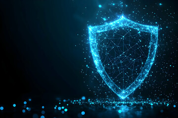 glowing digital shield, network security concept.