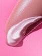 © AssanAI.Studio - Creamy Lotion Application on Smooth Skin Surface Against Pink Background