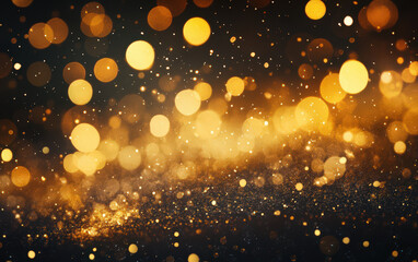 Wall Mural - A blurry image of gold and black with many small circles