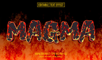 Wall Mural - magma editable text effect