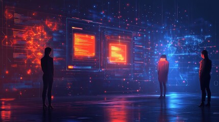 Silhouettes Observing Digital Data
