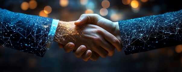 Poster - Global partner connection through business logistics concept, advanced technology interface, hightech network connections, futuristic look