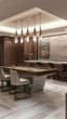 © Abab - A modern lounge area with a sleek table, chairs, and artistic decor for social gatherings.