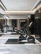 © Abab - Modern gym interior featuring exercise equipment and mirrors for fitness activities.