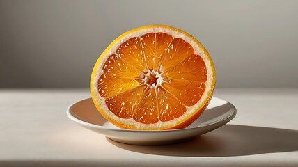 Slice of orange isolated on white background