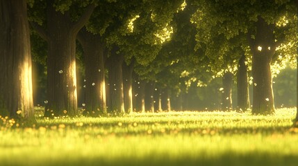 Wall Mural - Sunlit Forest Path