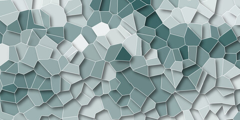Poster - Colorful Broken Stained-Glass Background with white lines. Geometric Retro tiles pattern. polygonal texture. Stained floor design with crack stone. Artful decoration of stone cubes architectural