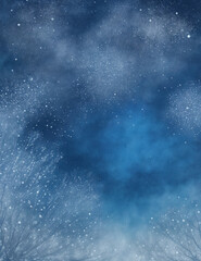 Wall Mural - starry night sky - abstract light blue background - Generative AI
