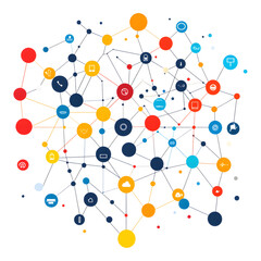 vibrant network of colorful nodes and connections