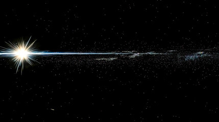 Wall Mural - bright star shining in the vastness of space with glowing galaxy