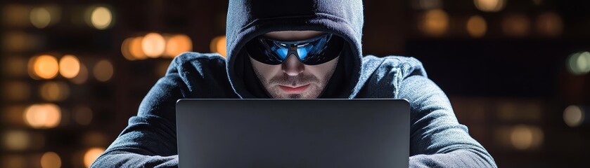 Man in hoodie working remotely on laptop, a glimpse into modern digital workstyle