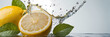 © brave-4K - Lemons Splash: Juicy, ripe lemons and fresh mint leaves burst with vibrant energy as water splashes around them, creating a refreshing and lively image.