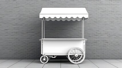 white street vending cart for mockup