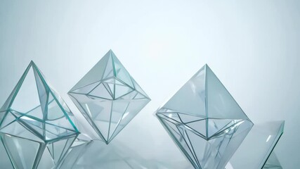 Aufkleber - Geometric shapes float gracefully in a serene environment, creating a calming atmosphere with soft lighting
