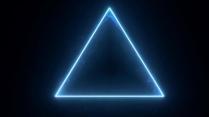 Poster - Energetic blue triangle animated in a dark environment with glowing effects