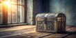 © Collection - Ornate Antique Chest on Wooden Surface Near Window
