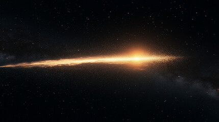 cosmic dawn: a breathtaking view of a galaxy's core, bathed in the warm glow of a distant star, a ce
