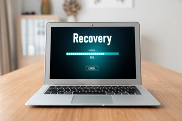 Wall Mural - data backup restoration recovery restore data from cloud storage snugly and provide planned network 