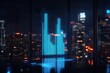 © Tikka MS - Modern Cityscape at Night with Futuristic Data Visualizations and Digital Elements