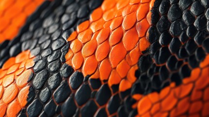 Snake skin colorful wild nature venom poison beauty textiles orange black